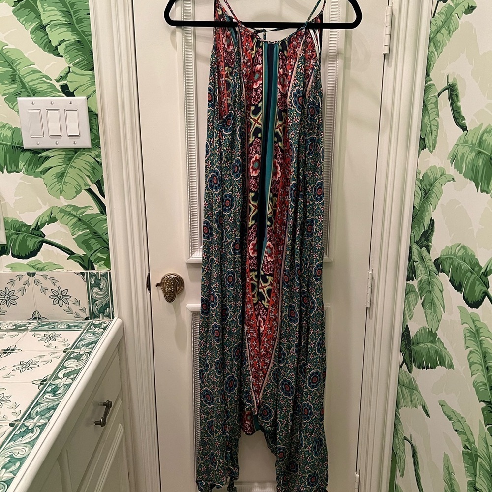 Anthropologie Ella Halter Tunic Dress Floral Multicolor size M/L - Picture 4 of 8